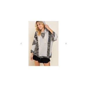 Pol Hooded Zebra Pullover